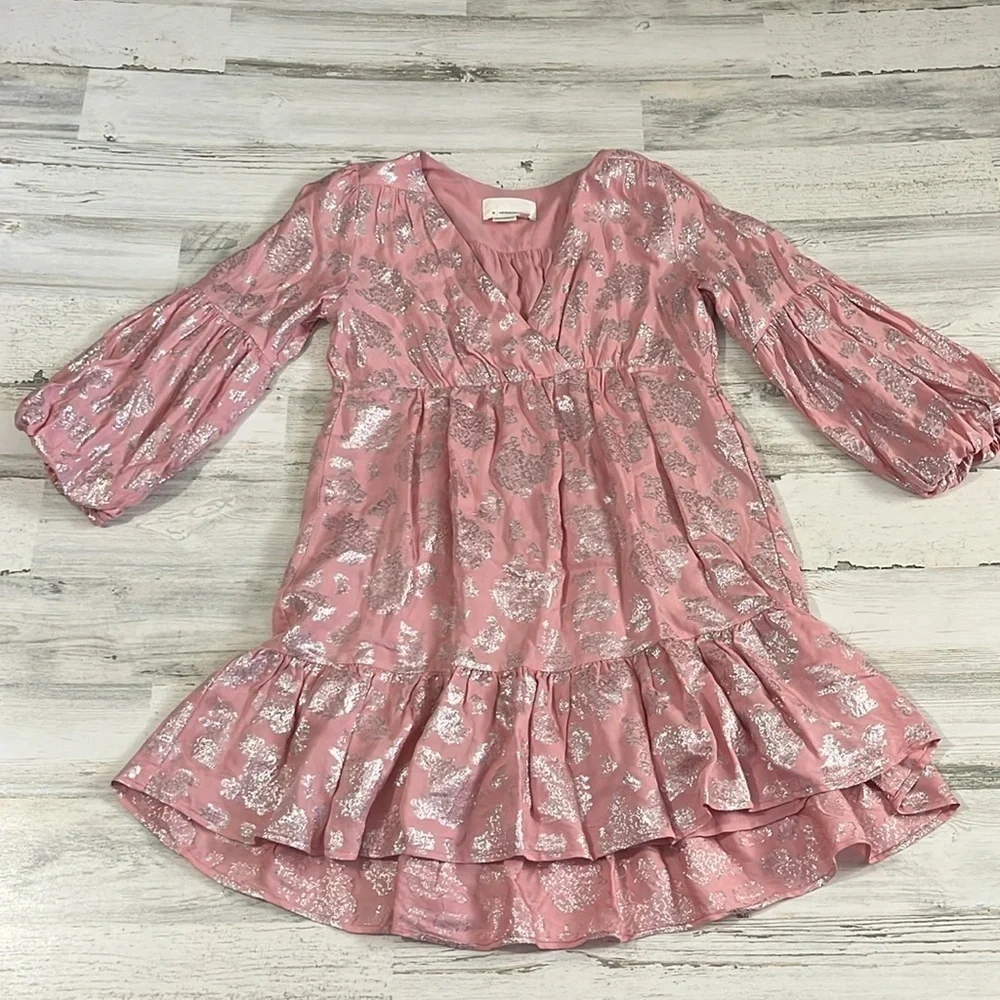 Anthropologie Jolene Jacquard Pink Mini Dress Size XSP - Picture 3 of 13